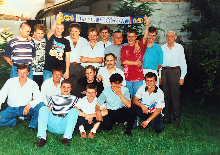 Drużyna Pogoni Lubaczów po awansie do klasy 'R', maj 1995 r.